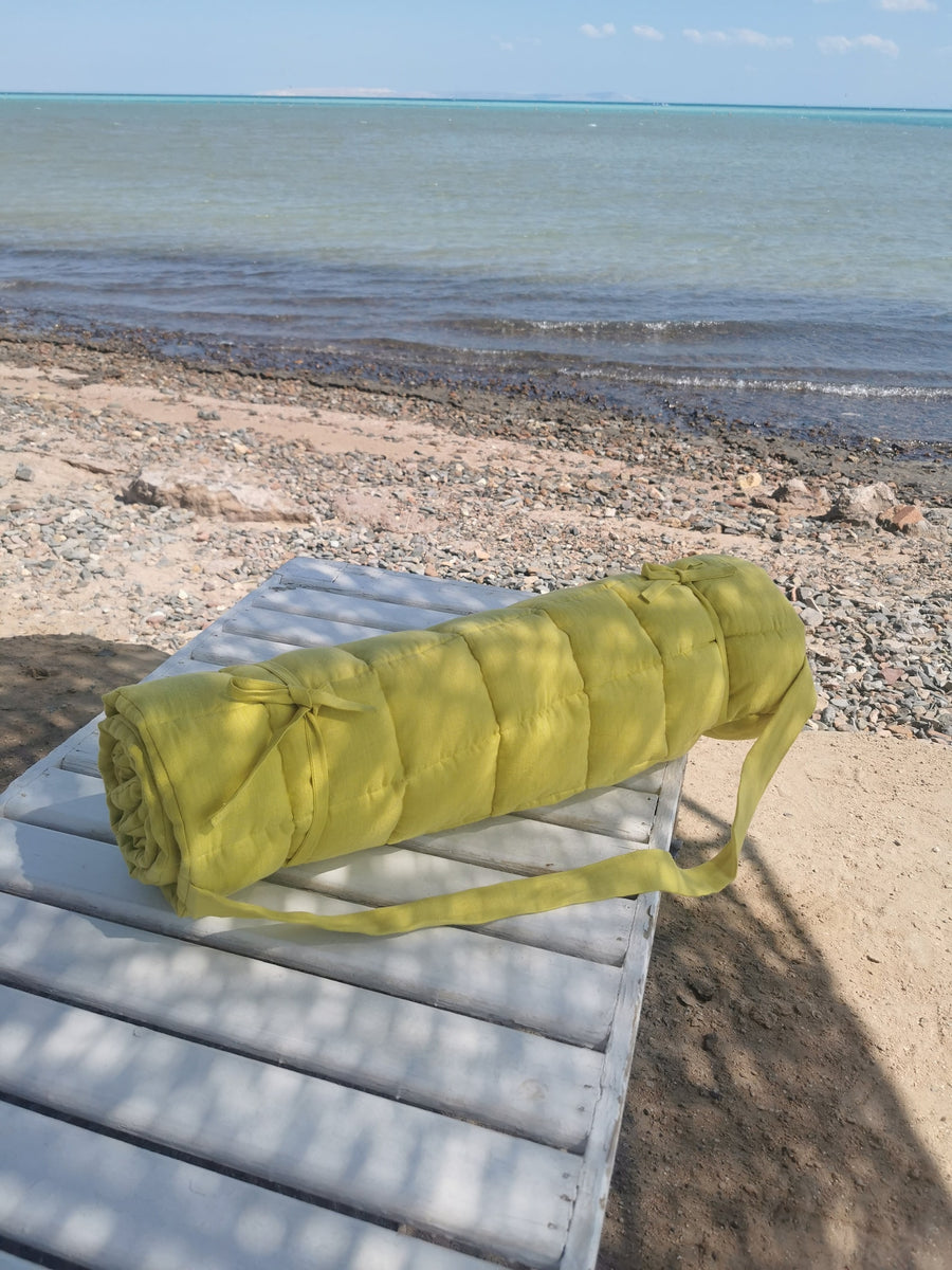 portable linen beach mat