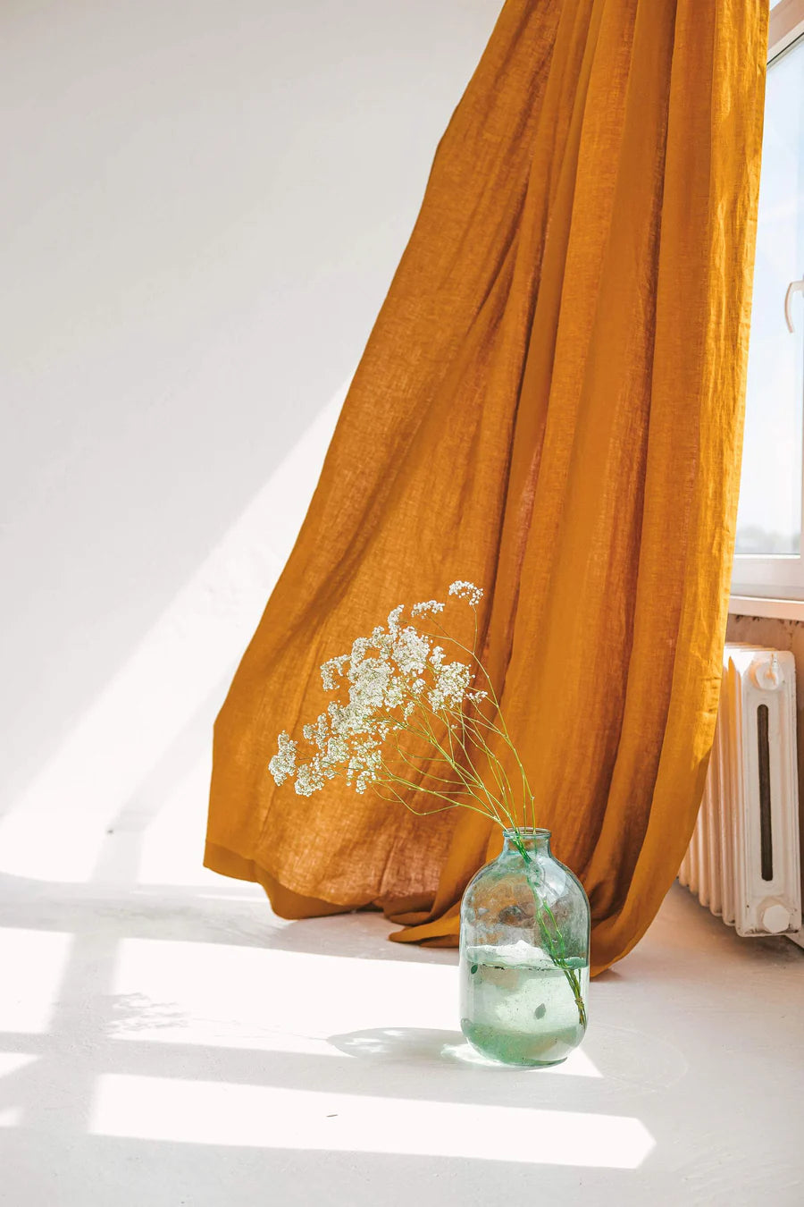wide linen curtain