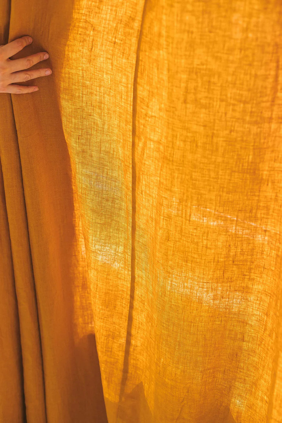 wide linen curtain