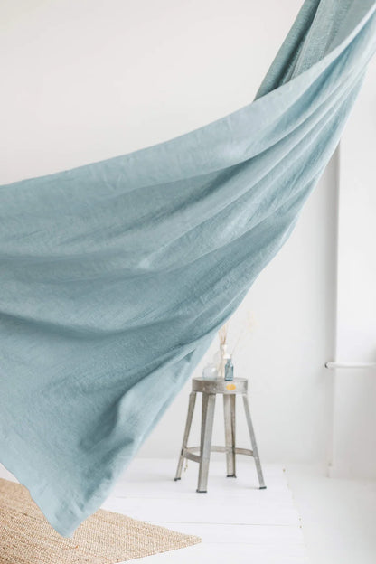 110&quot;/ 280 cm width Dusty Aqua Linen Curtain