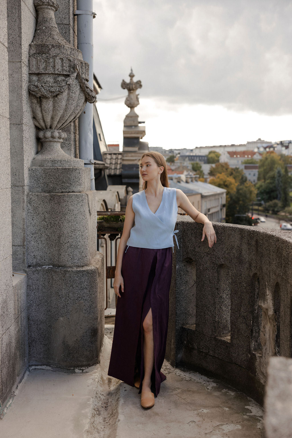 Wide Linen Palazzo Pants