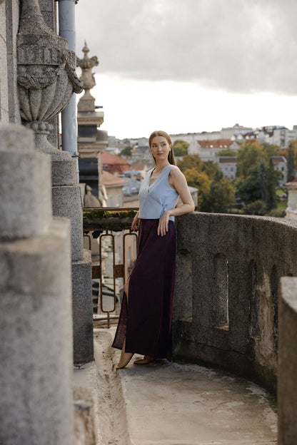 Wide Linen Palazzo Pants