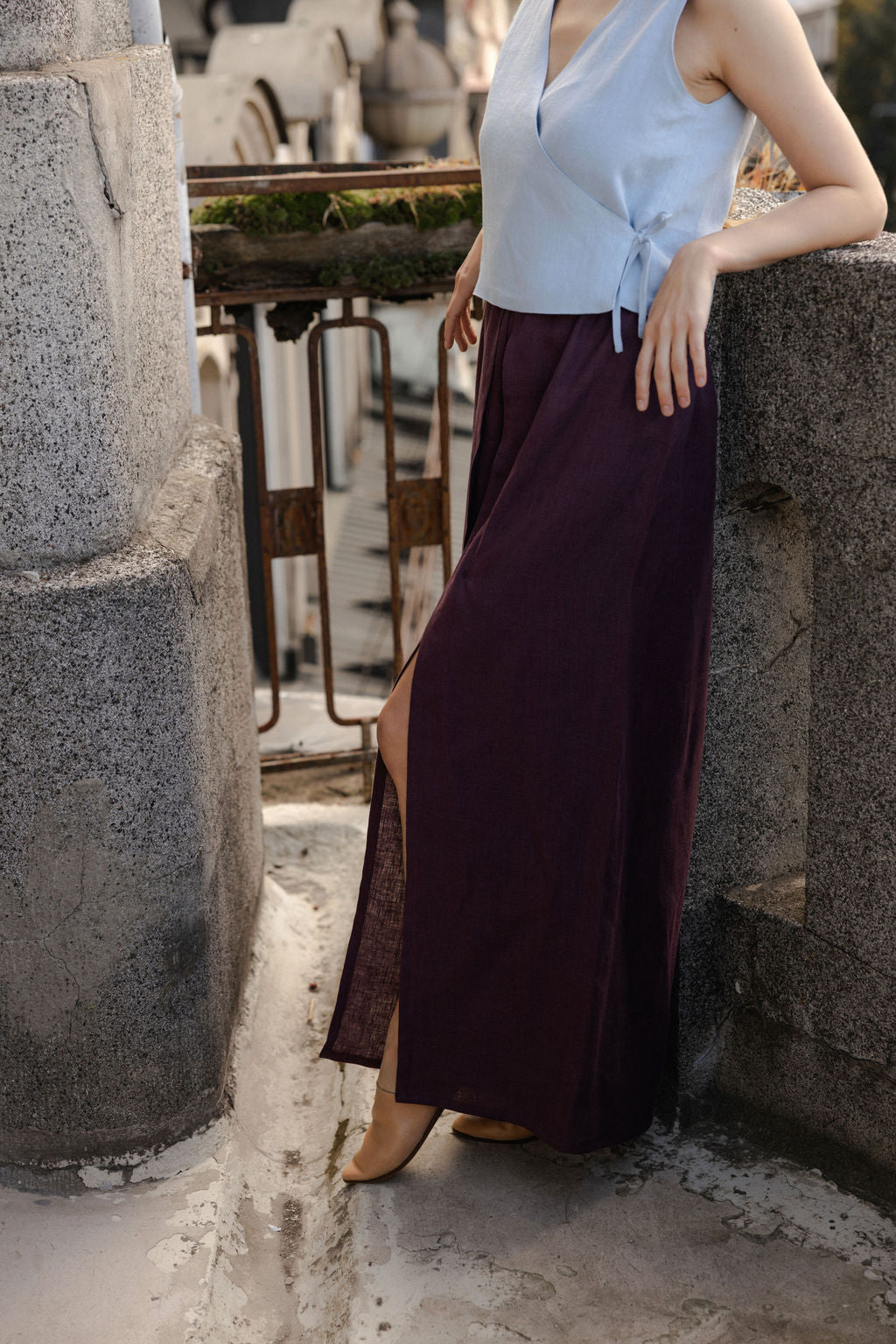 Wide Linen Palazzo Pants