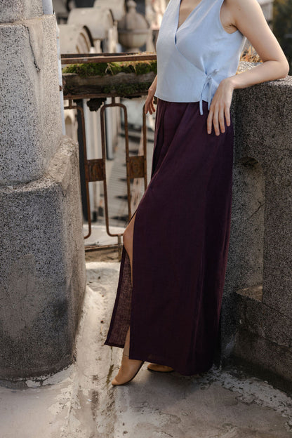 Wide Linen Palazzo Pants