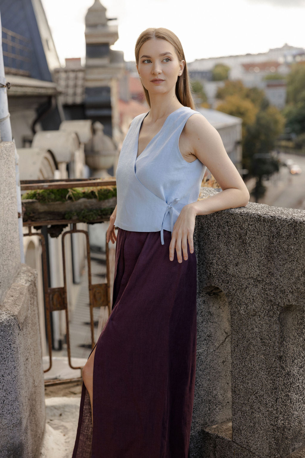 Wide Linen Palazzo Pants