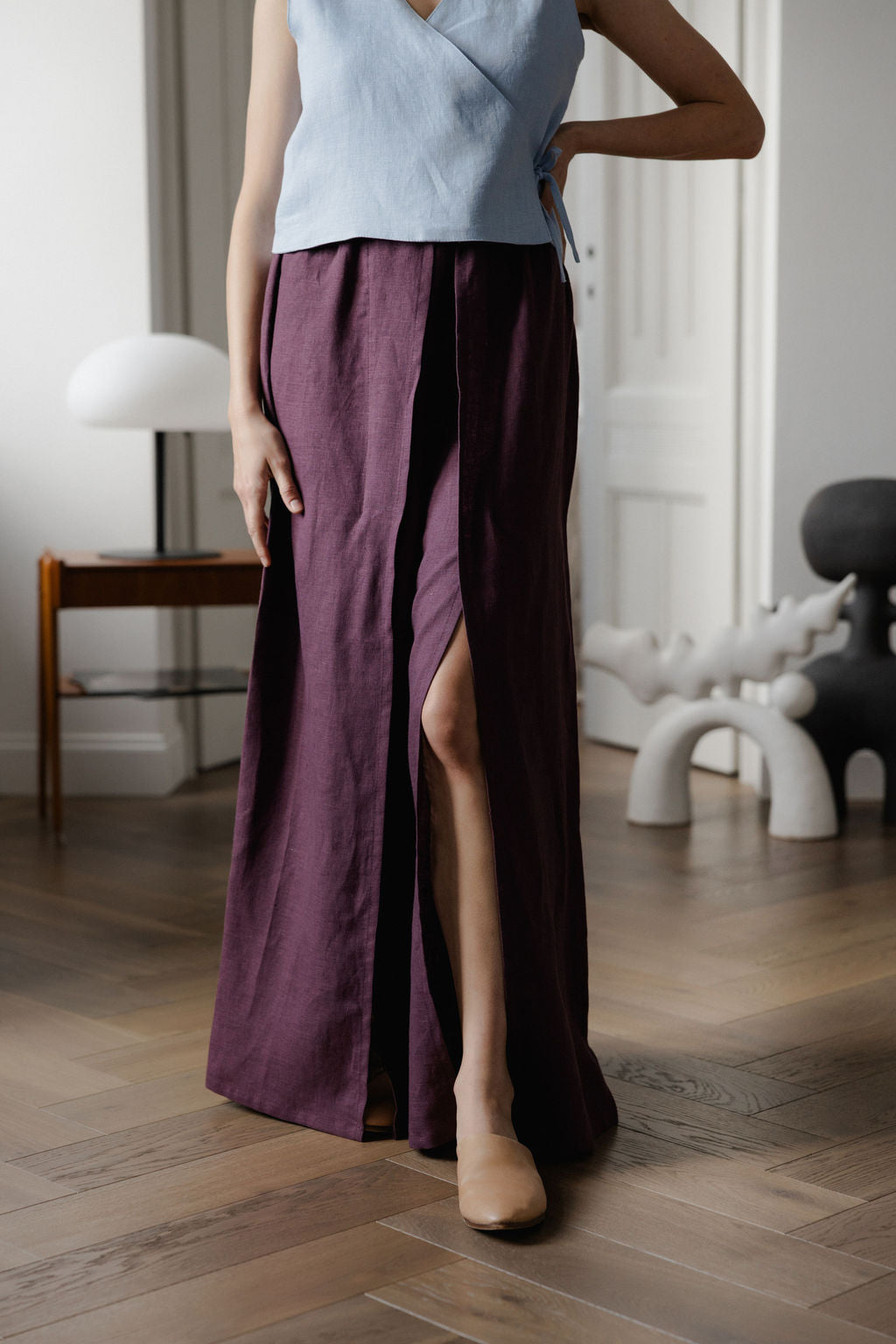 Wide Linen Palazzo Pants