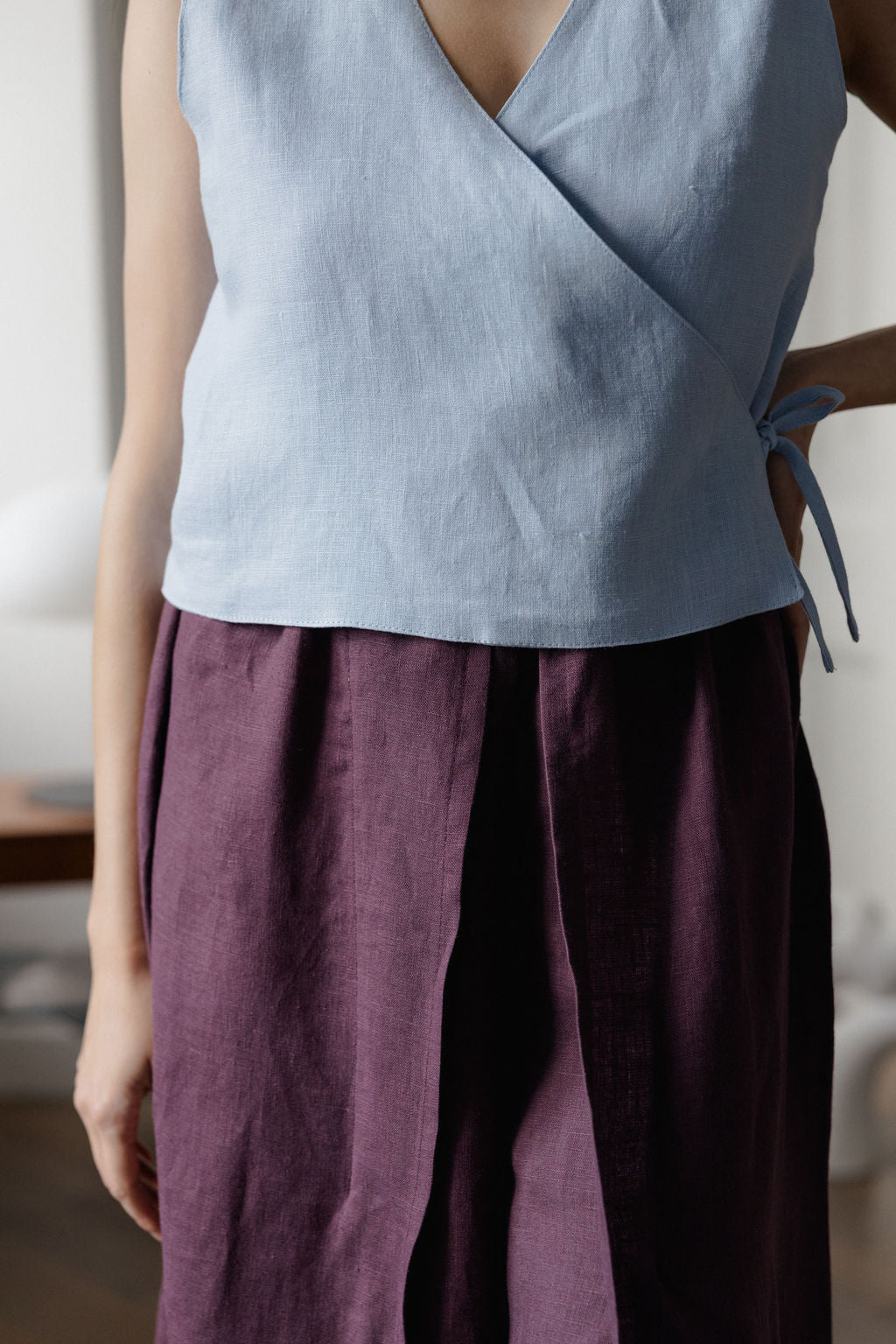 Wide Linen Palazzo Pants