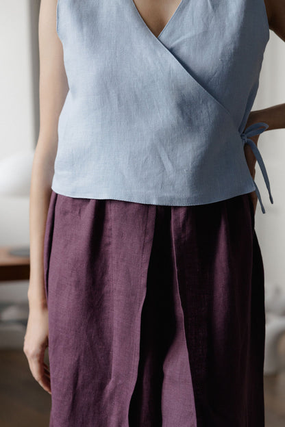 Wide Linen Palazzo Pants