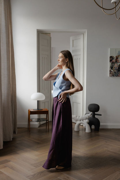 Wide Linen Palazzo Pants