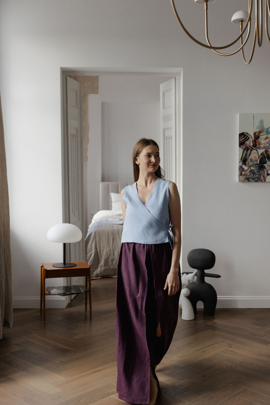 Wide Linen Palazzo Pants