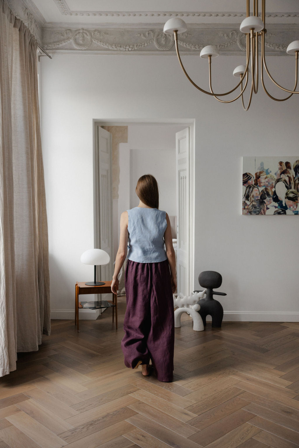 Wide Linen Palazzo Pants