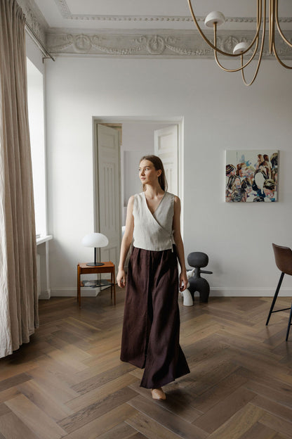 Linen palazzo pants