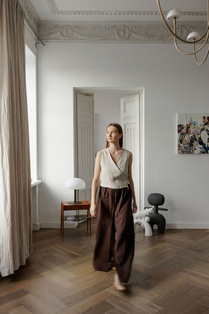 Linen palazzo pants