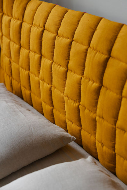Mustard Linen Headboard Cover