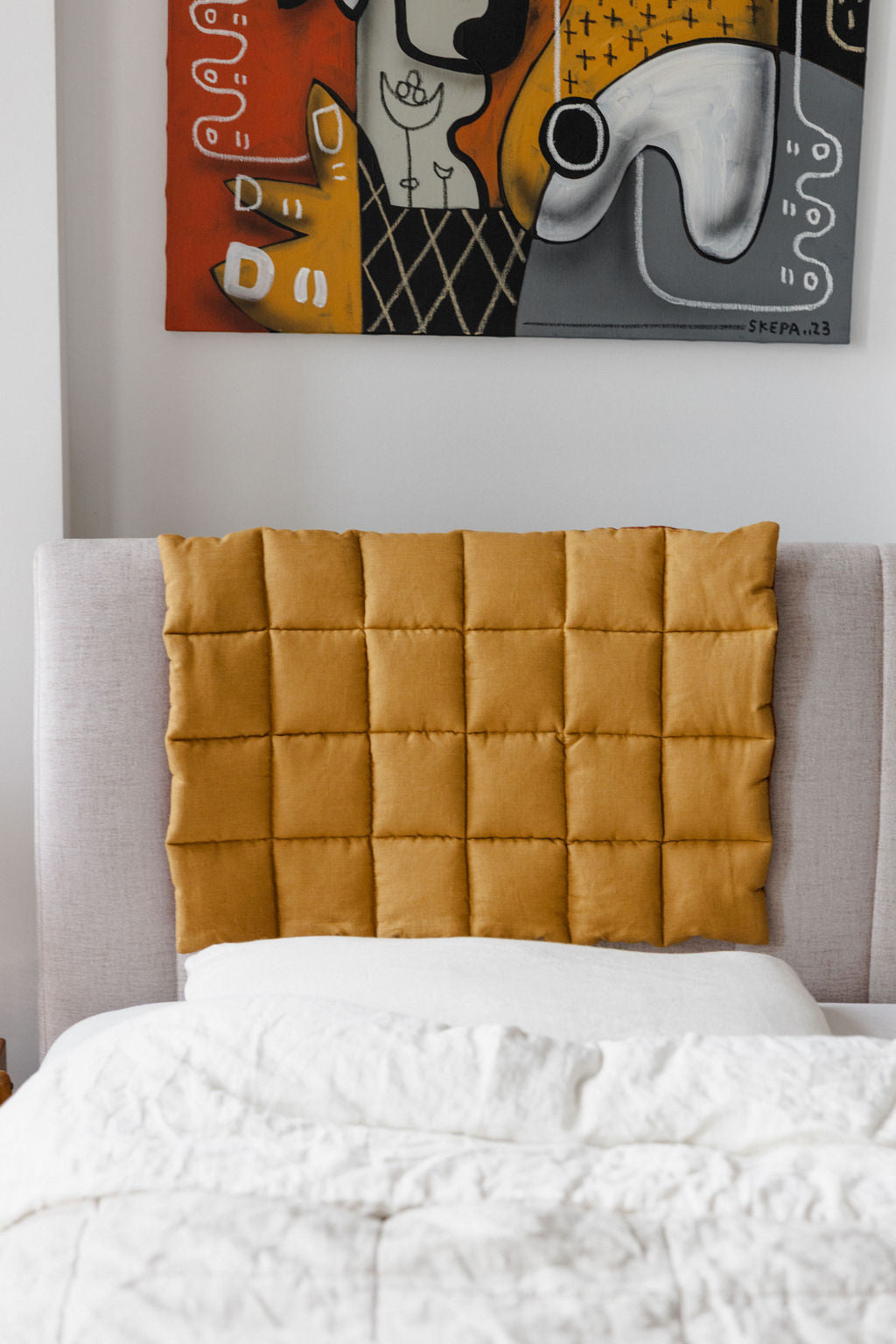Amber Linen Headboard Cover