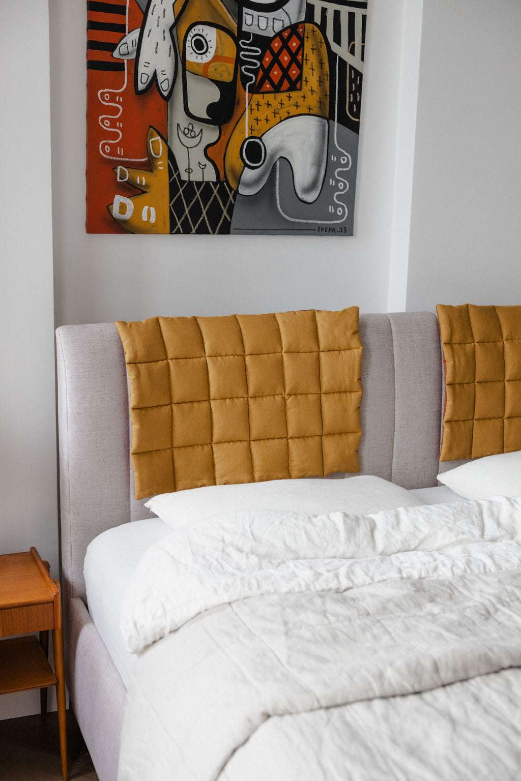 Amber Linen Headboard Cover