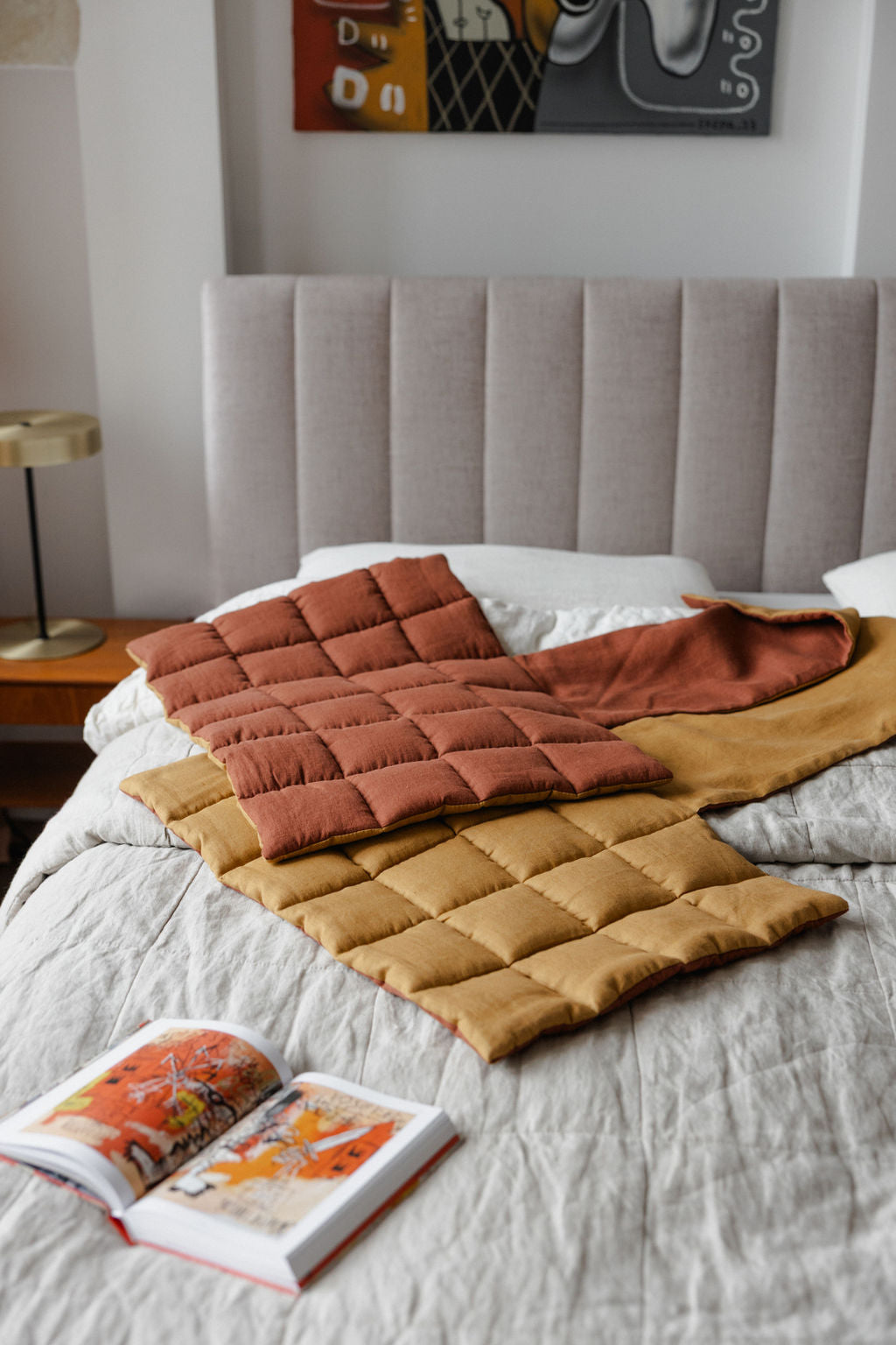 Rusty and Amber Linen Headboard Cover