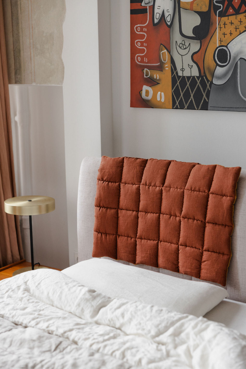 Rusty Linen Headboard Cover