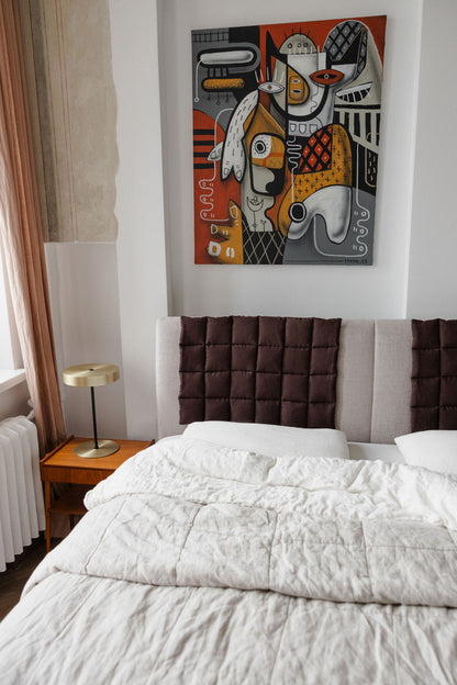 Chocolate Linen Headboard Cover