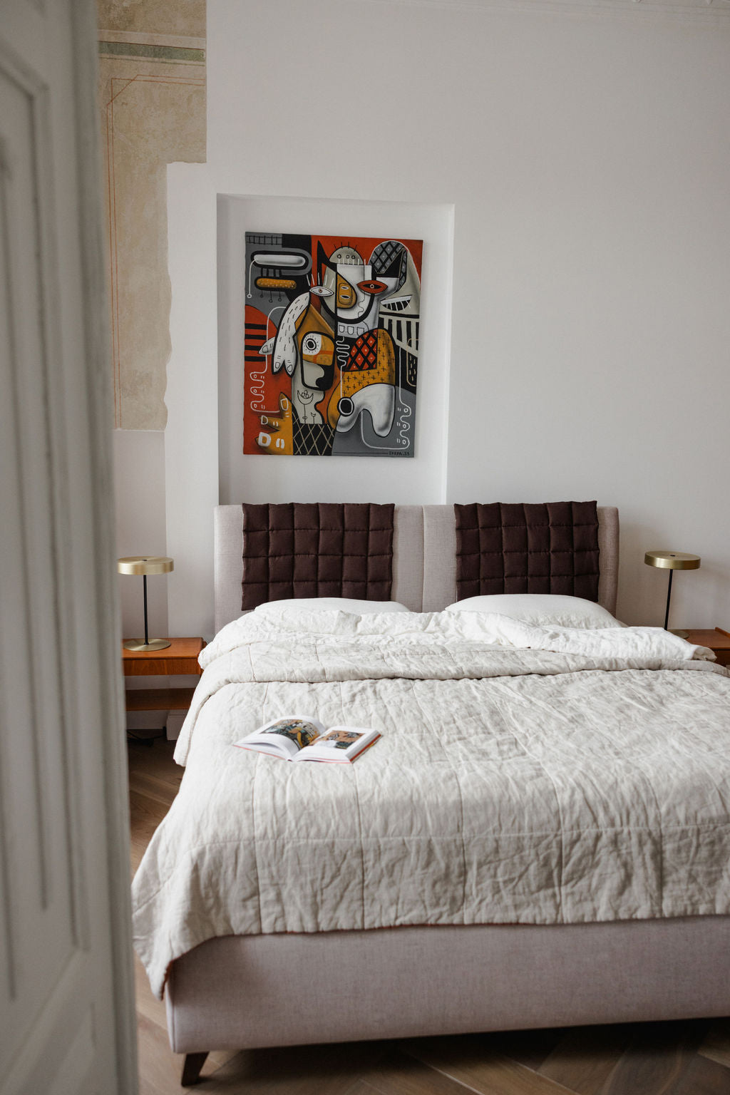 Chocolate Linen Headboard Cover