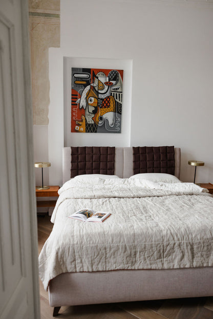 Chocolate Linen Headboard Cover