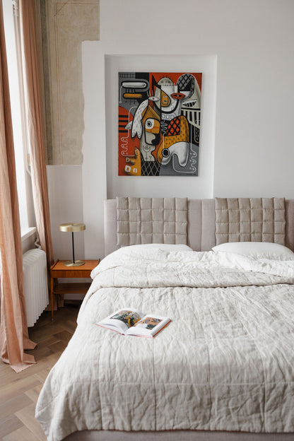 Natural Linen Headboard Cover