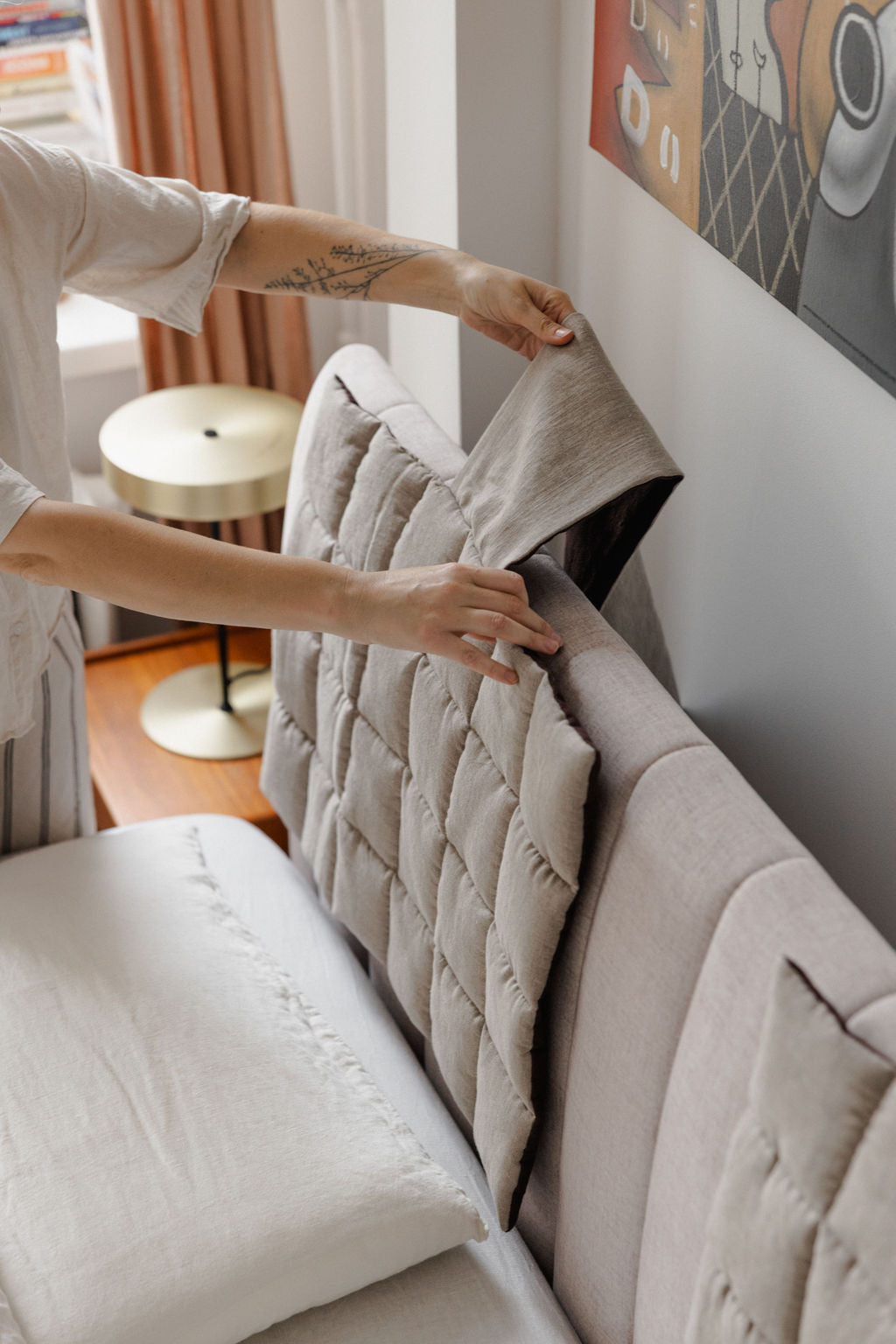 Natural Linen Headboard Cover
