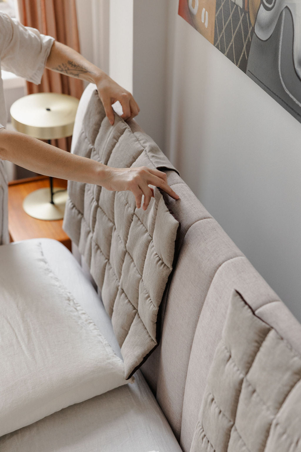 Natural Linen Headboard Cover