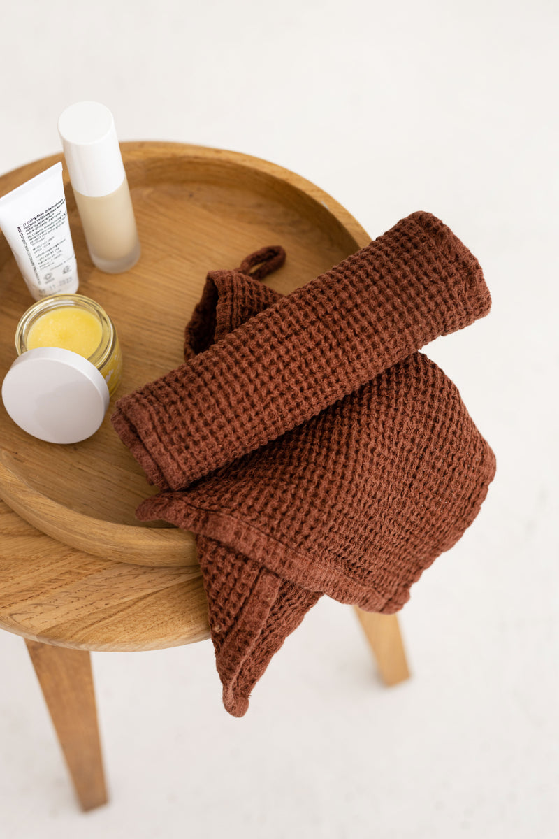 waffle linen face towels