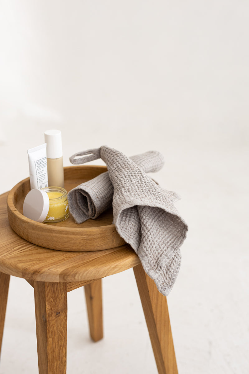 waffle linen face towels