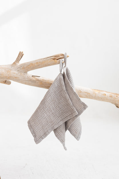 waffle linen face towels