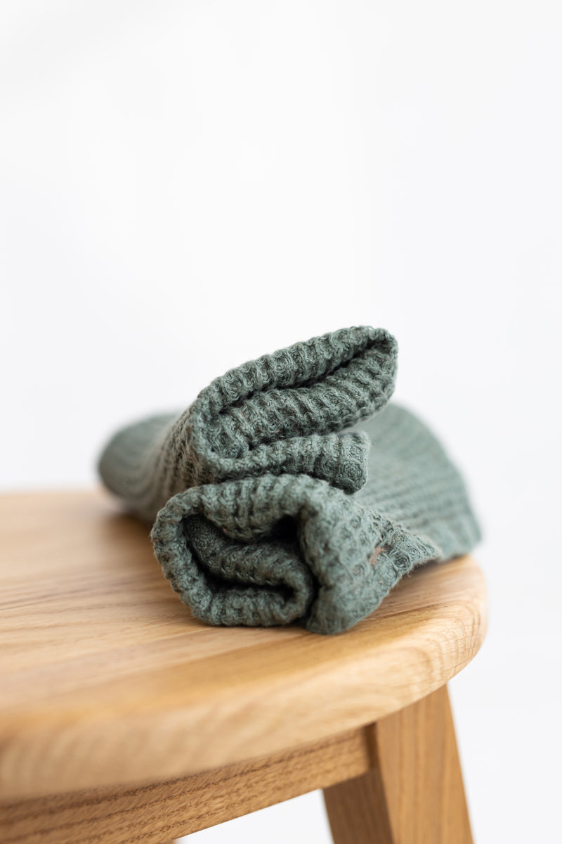 waffle linen face towels