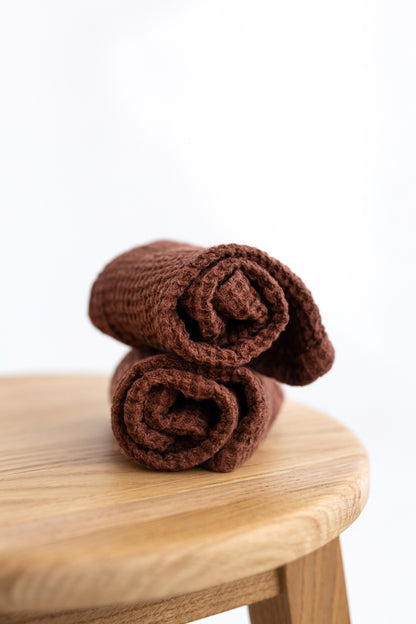 waffle linen face towels