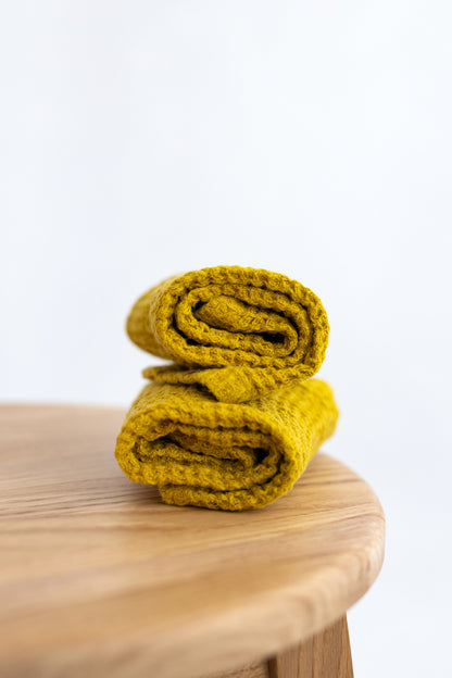 waffle linen face towel