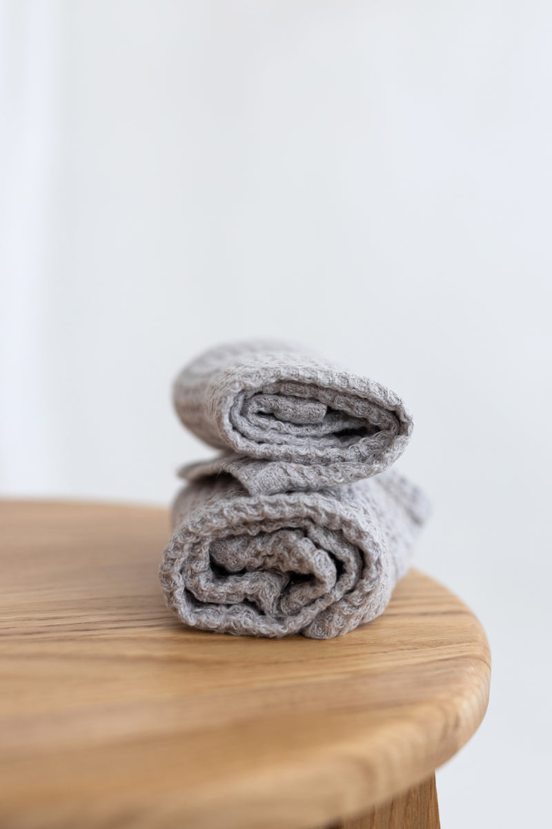 waffle linen face towels