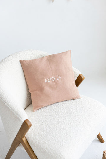 personalized linen pillow cover