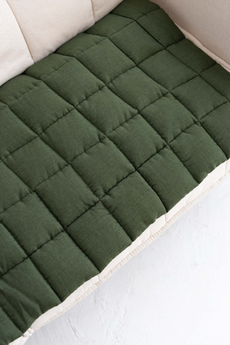 quilted linen couch cover