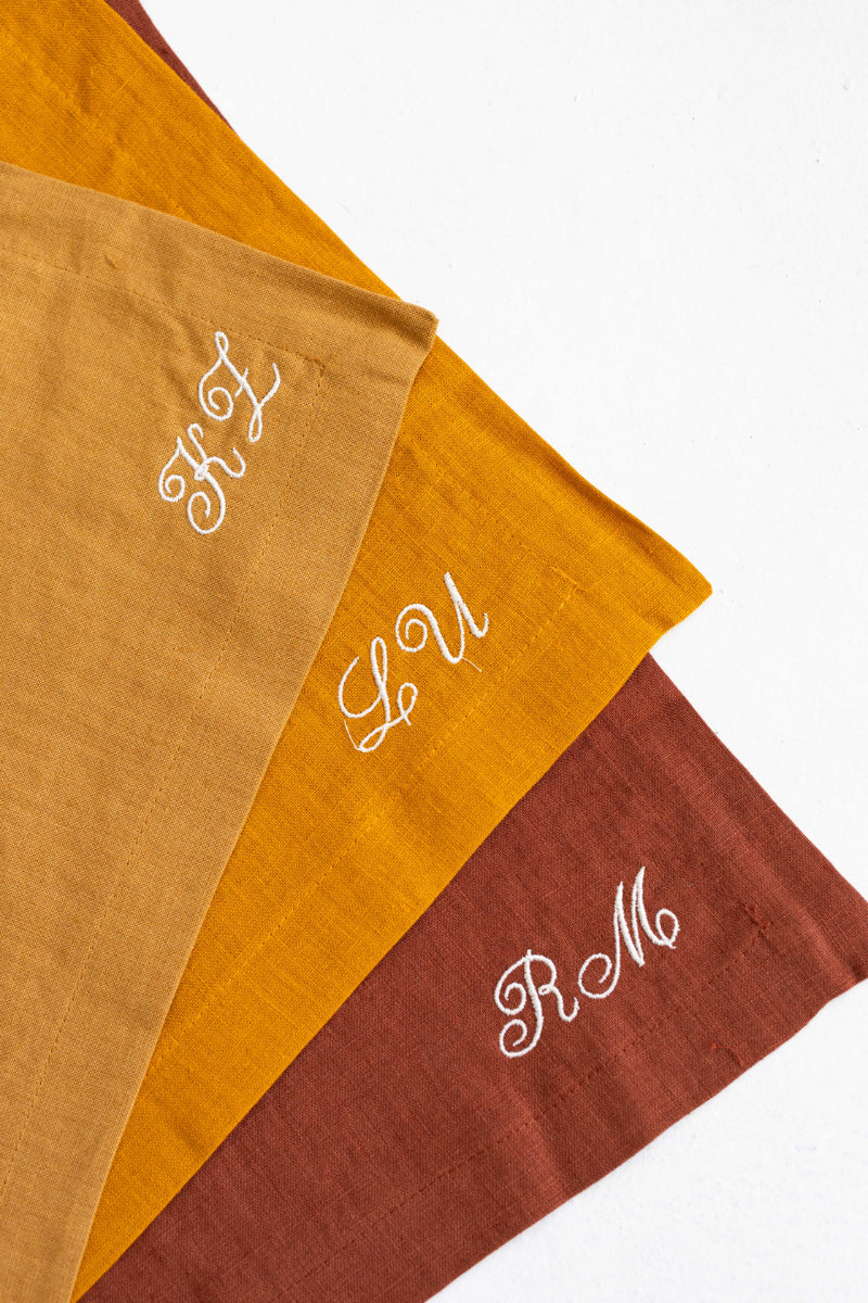 embroidered linen napkins