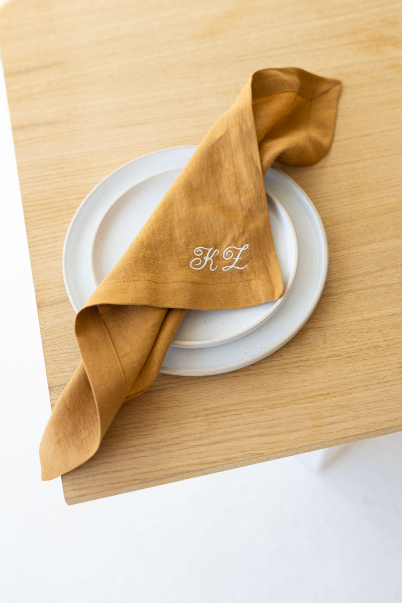 embroidered linen napkins