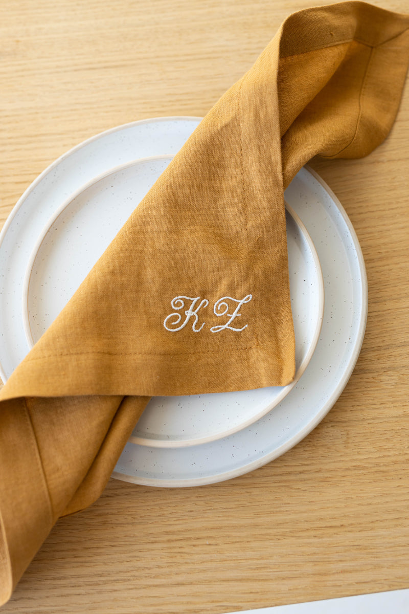 embroidered linen napkins