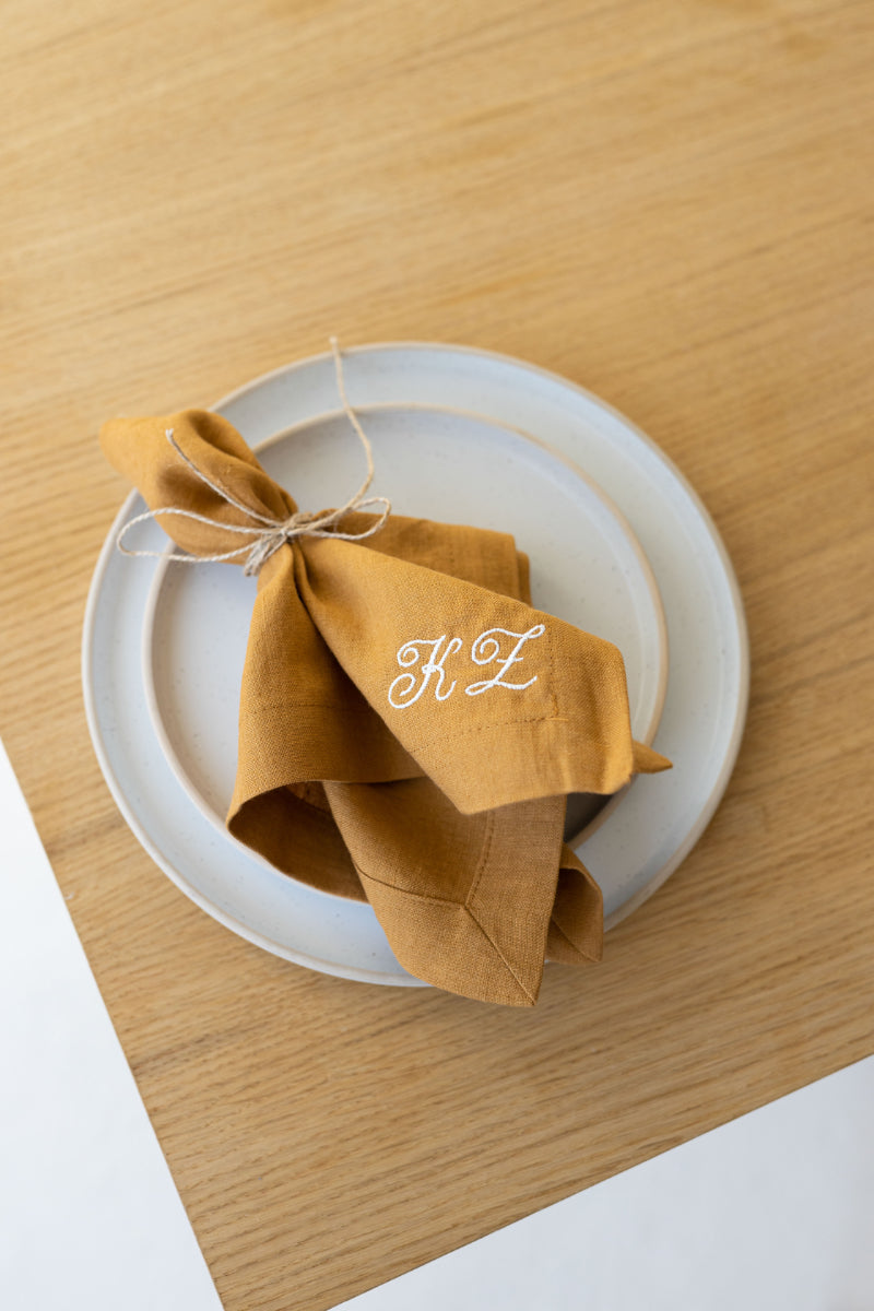 embroidered linen napkins