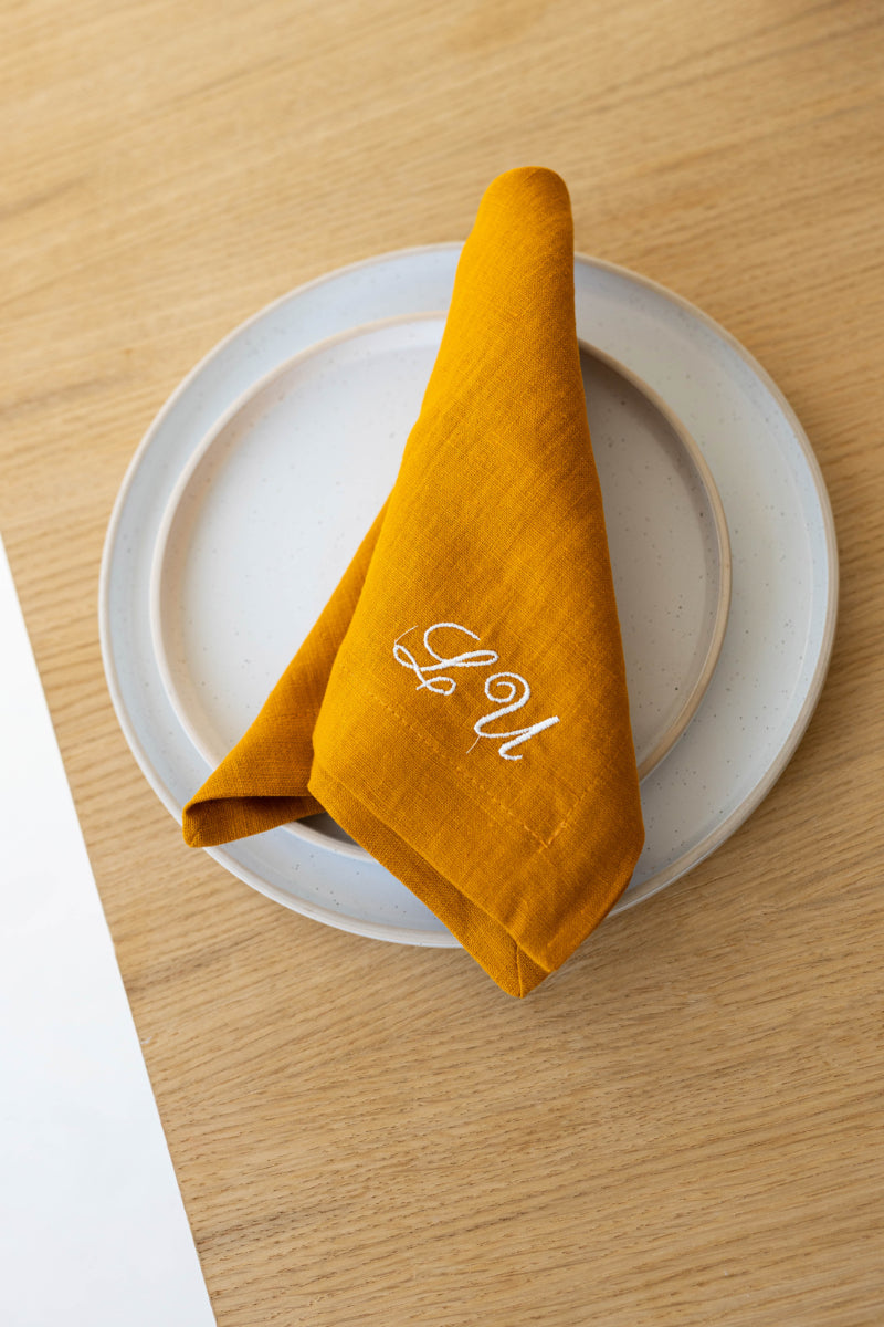 embroidered linen napkins