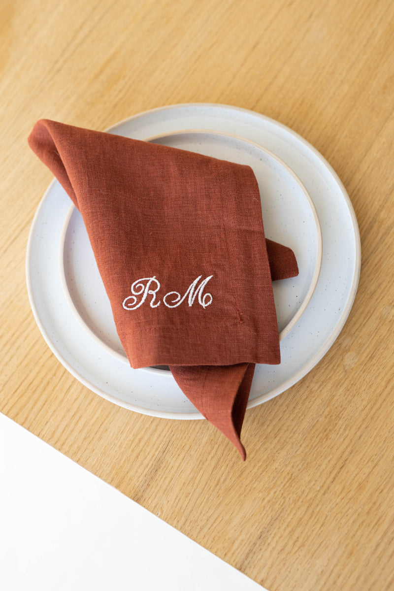 embroidered linen napkins