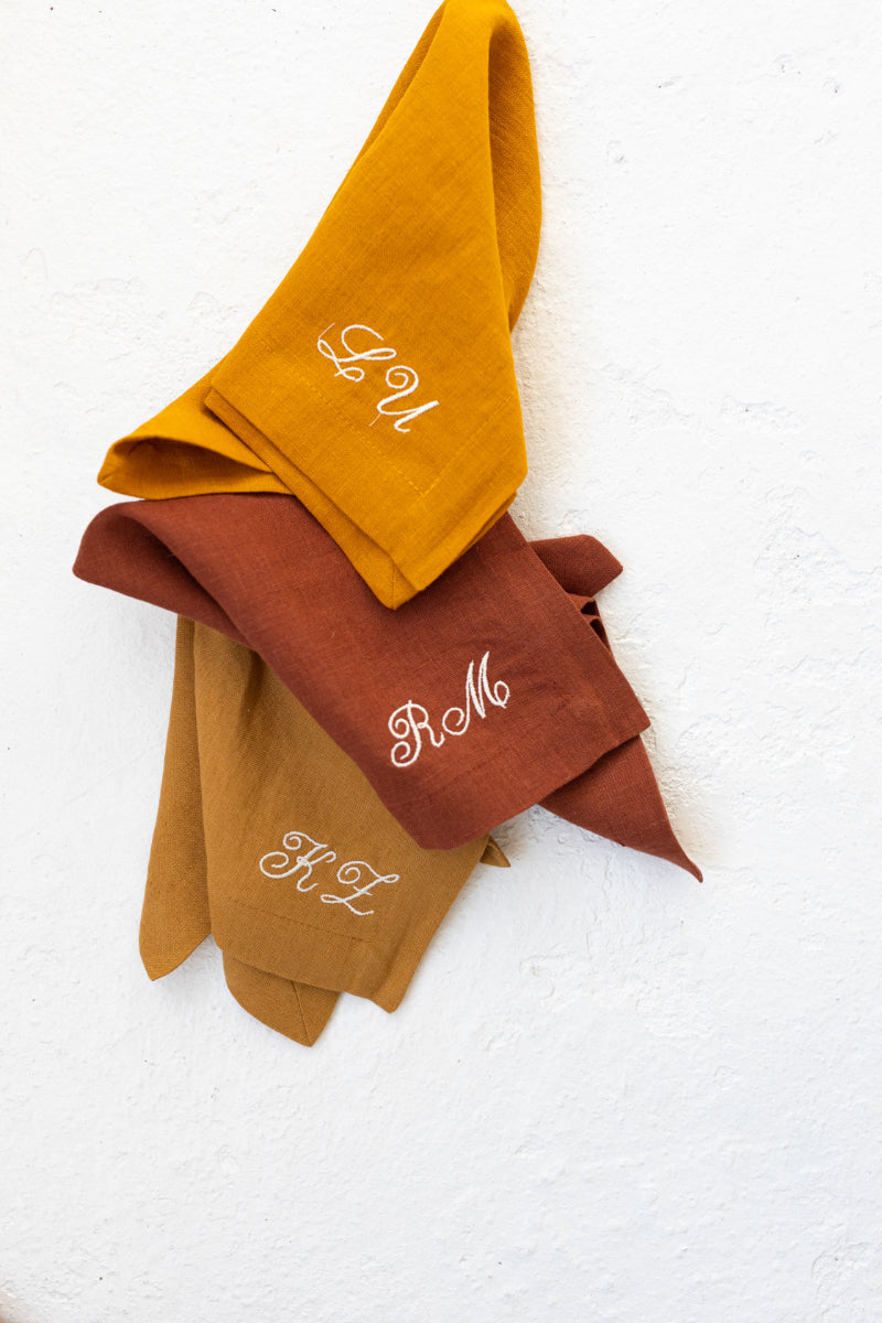 embroidered linen napkins