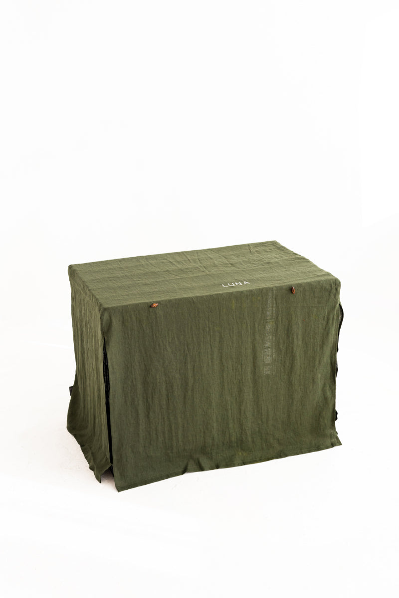 linen dog crate cover