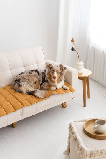 quilted linen couch cover