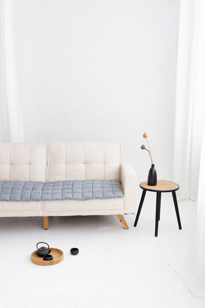 quilted linen couch cover