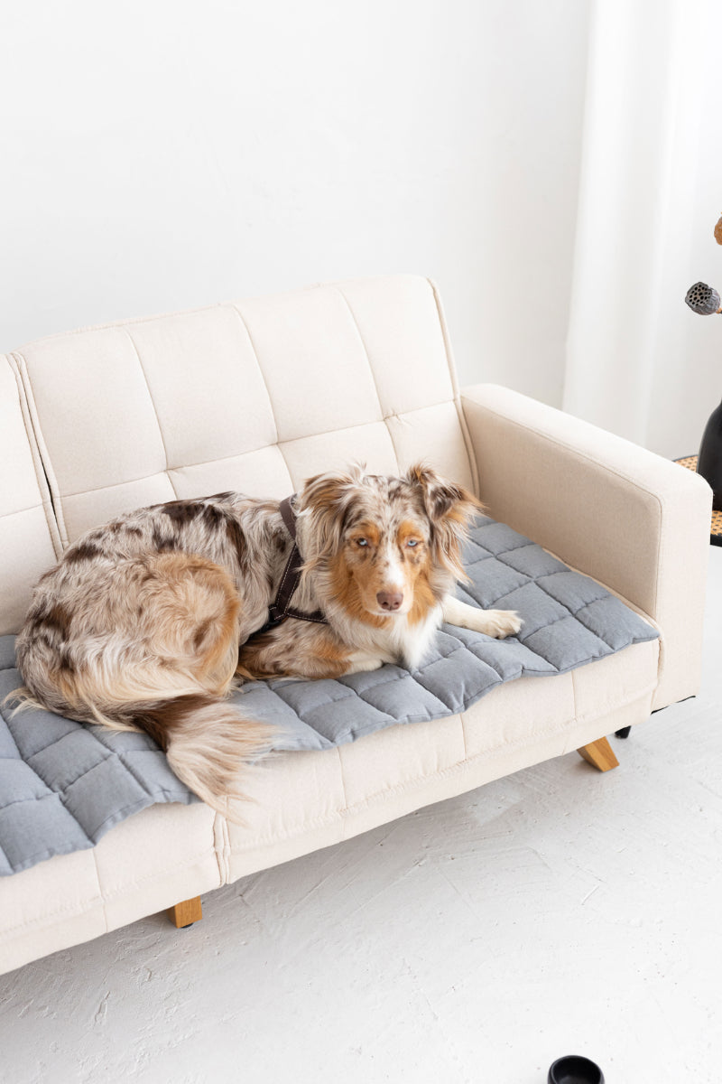 quilted linen couch cover