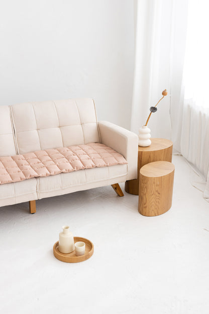 quilted linen couch cover