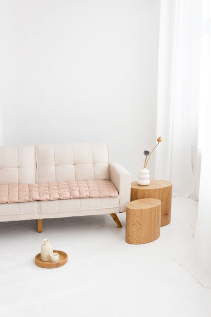 quilted linen couch cover